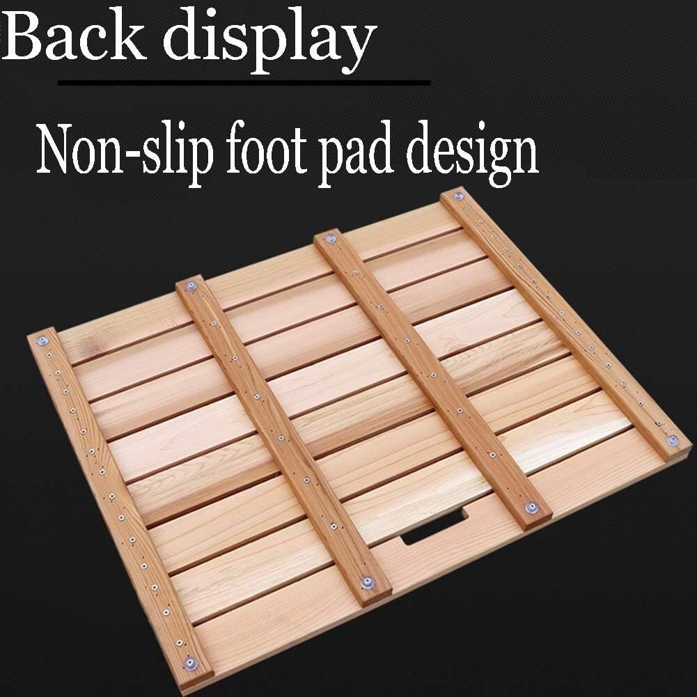 Tapete de baño de bambú Alfombra de baño de Ducha de Madera, Almohadilla Antideslizante for Pedal de Ducha, Alfombrilla for Puerta de baño, Almohadilla de Drenaje(65x45cm)