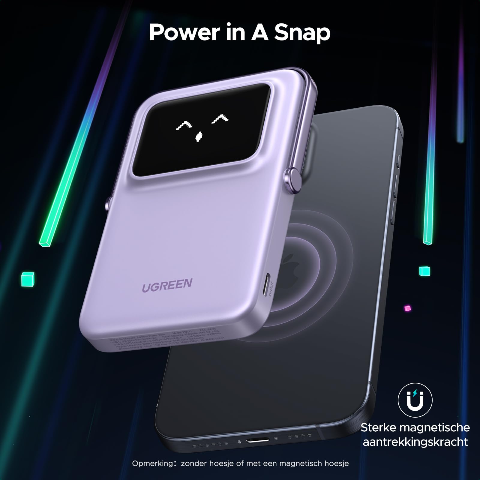 UGREEN Uno Power Bank 5000mAh Magnética Inalámbrica, 20W Carga Rápida