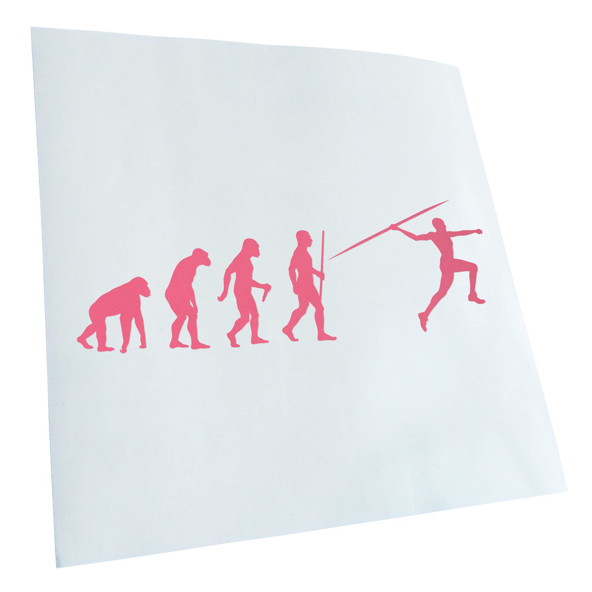 Kiwistar - Car Sticker - Javelin Throw Evolution - Light Pink - 24 x 8 cm - Rear Window Car Sticker Weatherproof for Car Truck Moped Truck - Sticker Exterior Self-Adhesive Tuning Accessories for