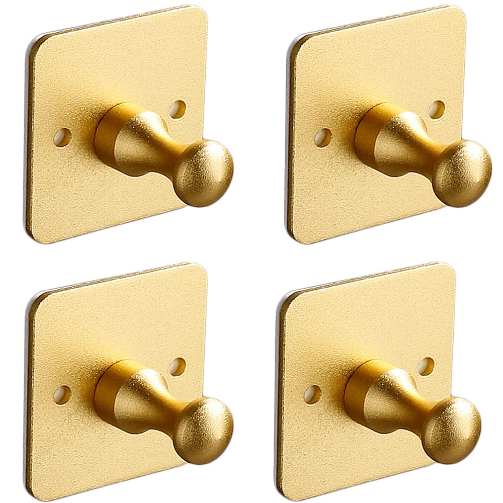 URbazaar4 Pcs Wall Hooks Heavy Duty Adhesive Hooks Stainless Steel Hangers Nail Free Utility Hooks,Stick On Hook For Hanging Towel Cloth Calendar Available For Kitchen,Closet,Cabinet,bathroom