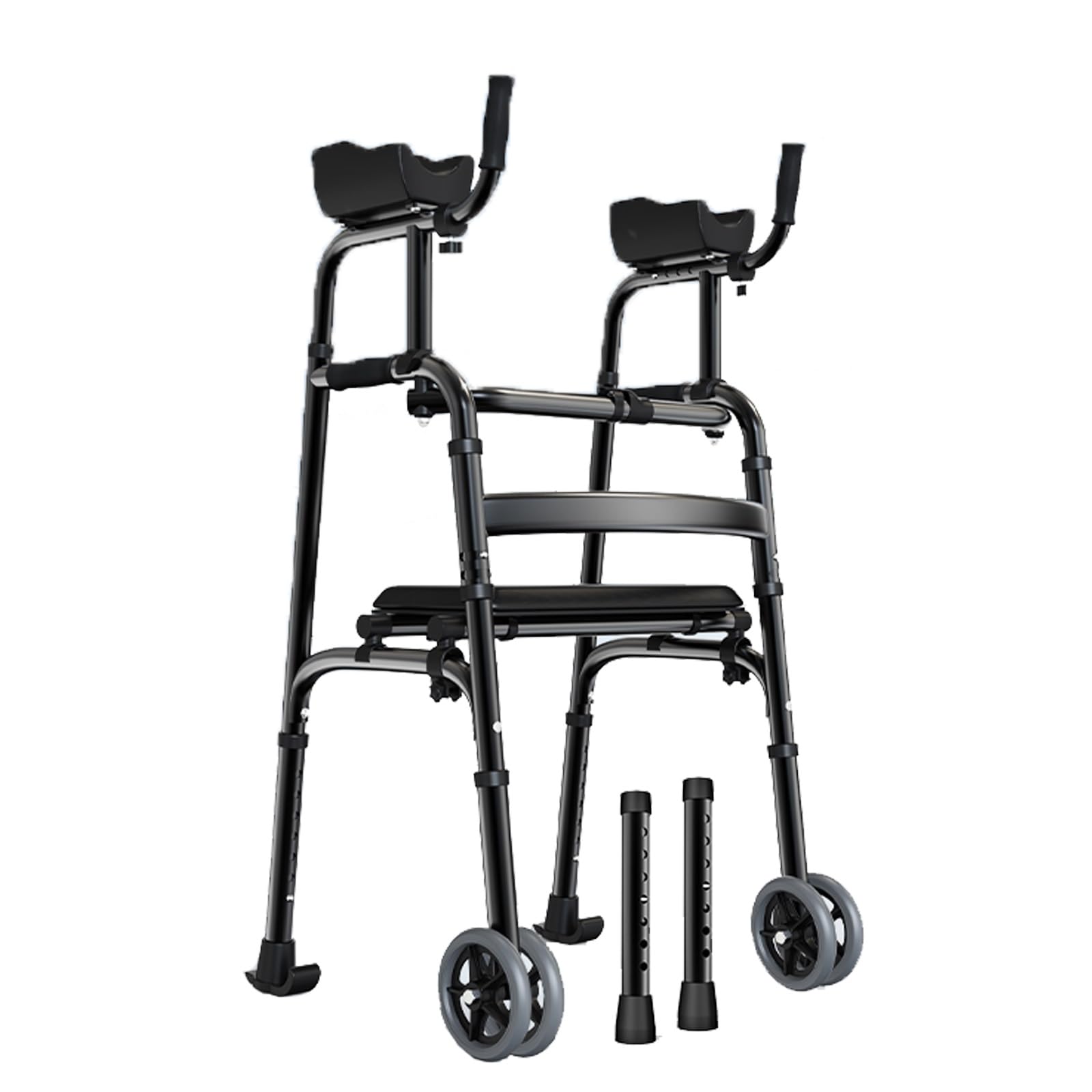 Andador vertical con soporte de brazo, andador plegable de altura ajustable para personas mayores, discapacitados, reposabrazos extraíbles