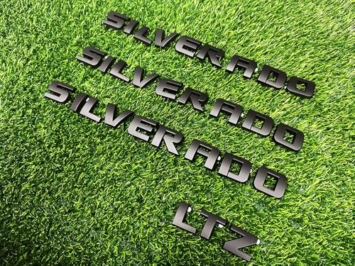 Overlay Emblem 3D Letter Side Door Rear Tailgate Badge Nameplate Compatible for 2007-2018 Silverado 1500 LTZ Set of 4Pcs (Matte Black) by Bizinlumin Lighting - Image 3