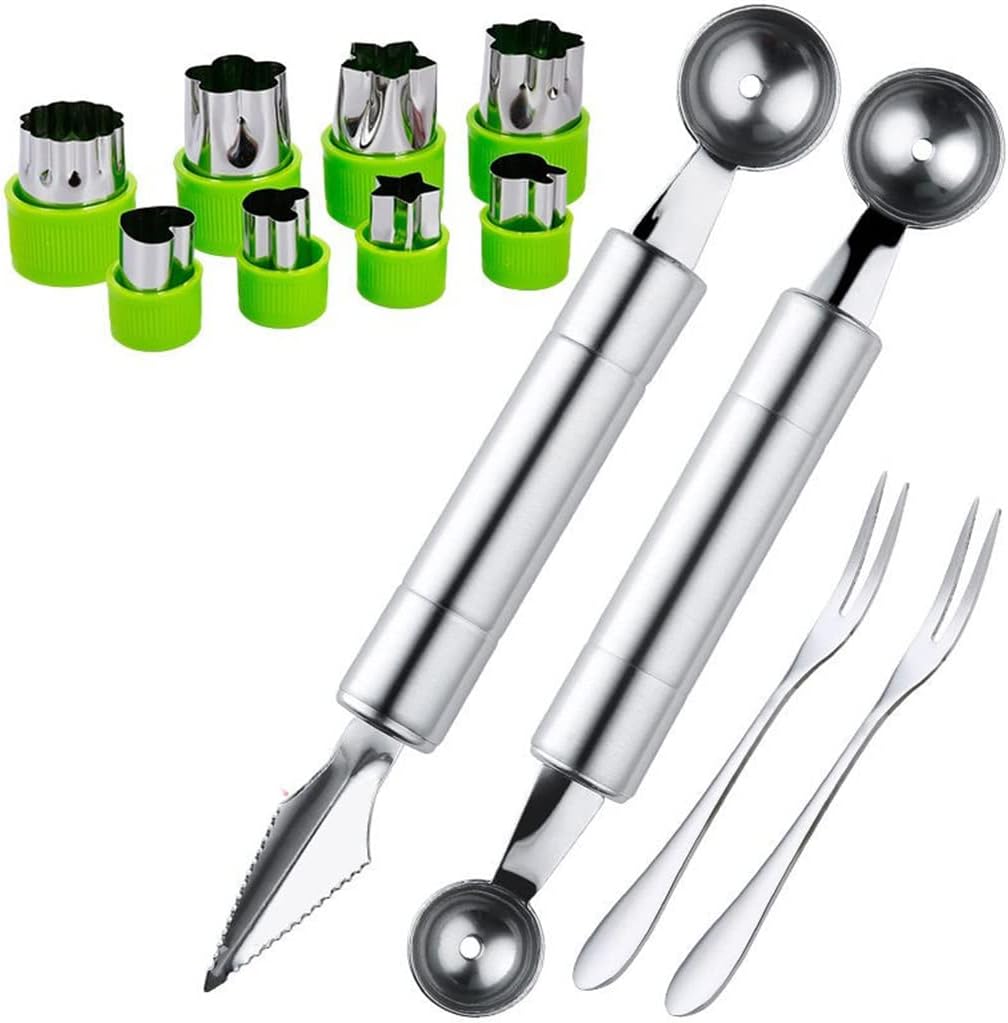 10 Pieces Fruit Digging Scoop Set Multifunctional Ice Cream Platter Carving Tool