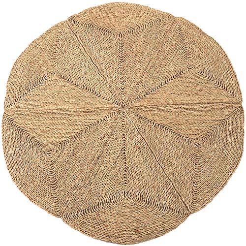 Handmade Rattan Rug | Natural Round 4 ft Indoor | Area Rug 4', Natural Fiber Rugs, Round Jute Rug, Straw Rug, Round Boho Rug, Woven Rug, Round Rugs | Including Circular And Rectangular Shape