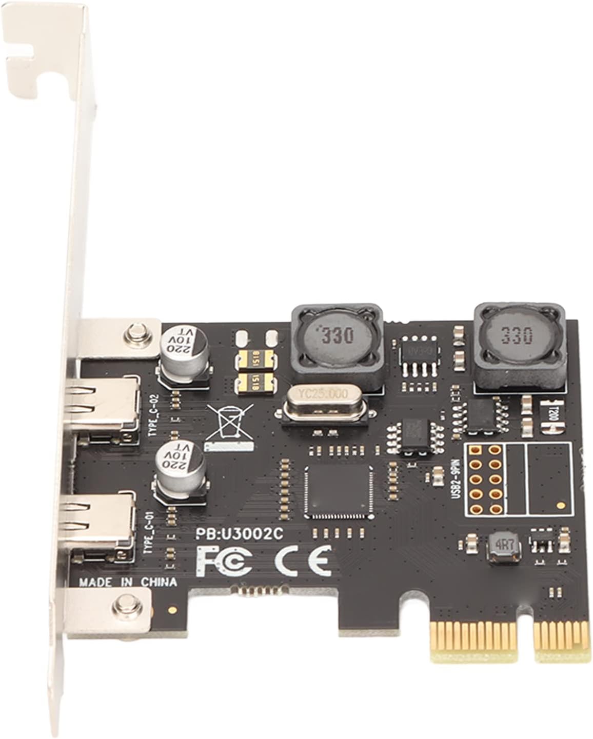 Pci-e Pcie Type C + 5 Port Usb 3.0 Type A Hub Controller Adapter Card And Sata Power Connector