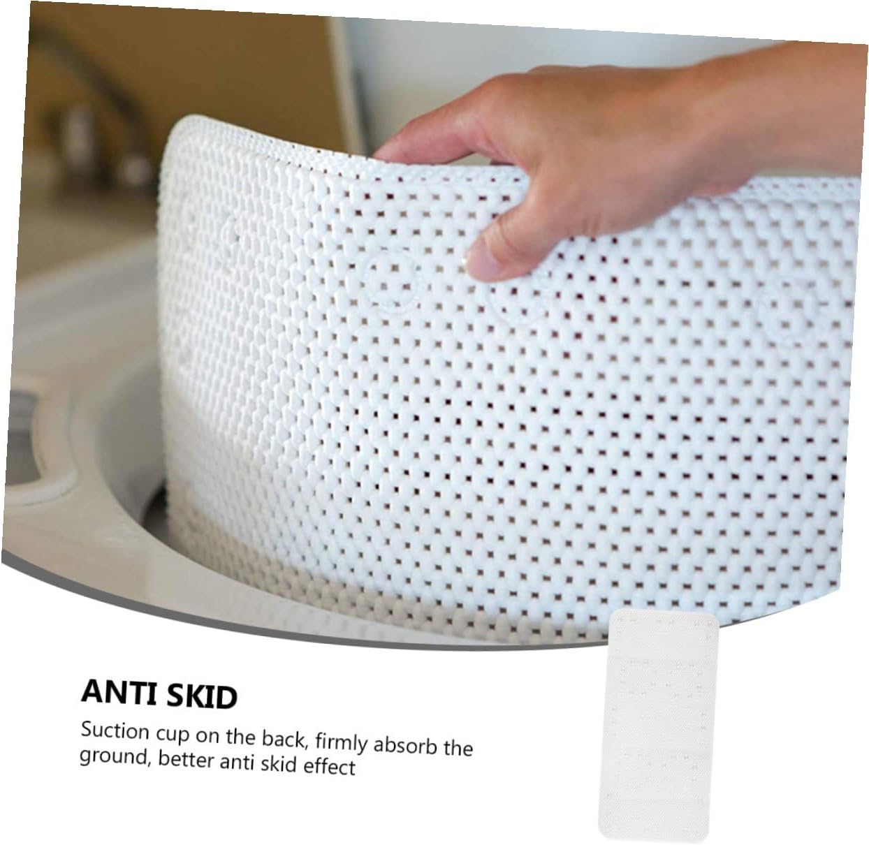 VOSAREA Non-Slip Bath Tub Mat with Suction Cups and Drain Holes Fast Drying Shower Mat for Bathroom for Use
