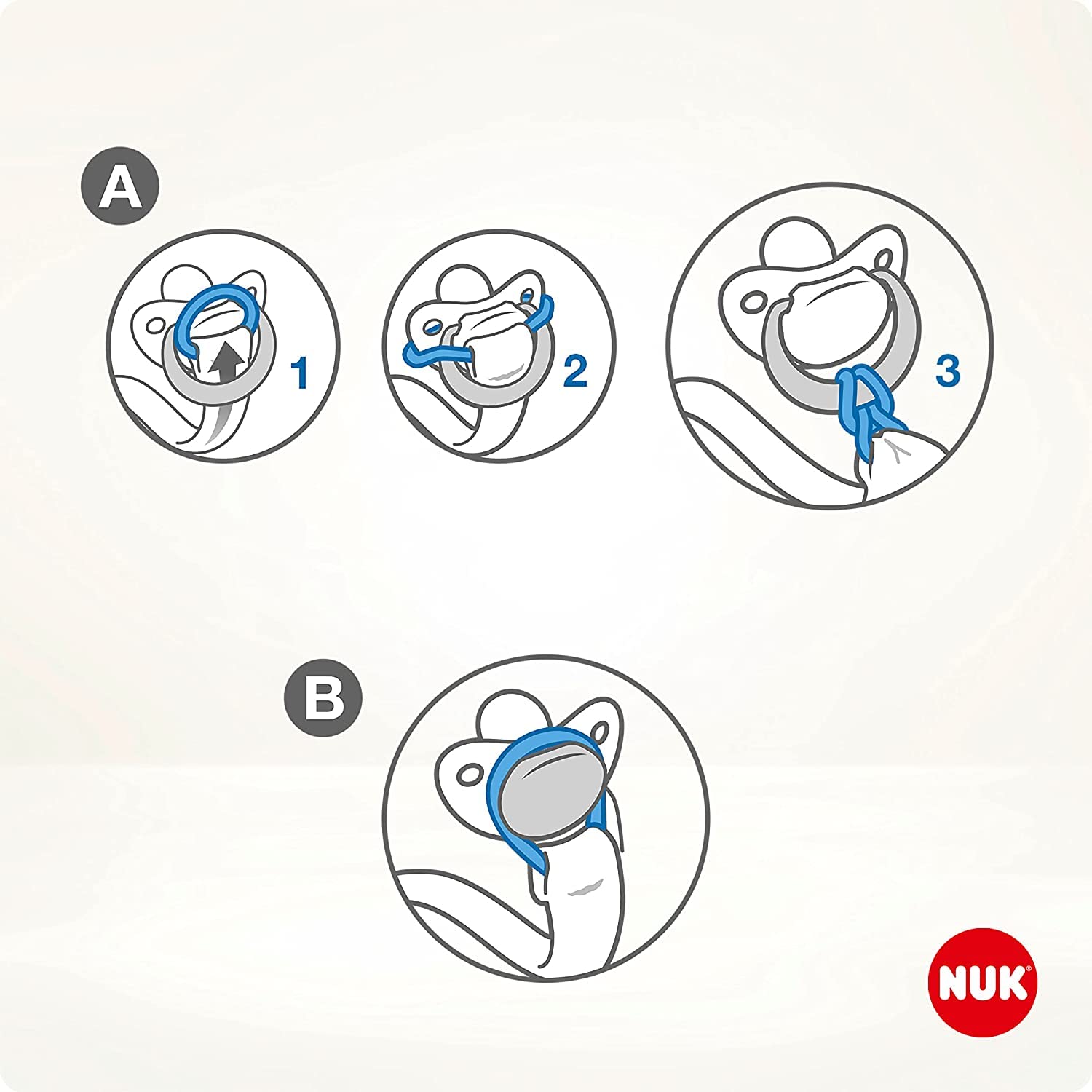 NUK Pacifier Strap With Clip For All Pacifiers Stable And Shatterproof - View #3