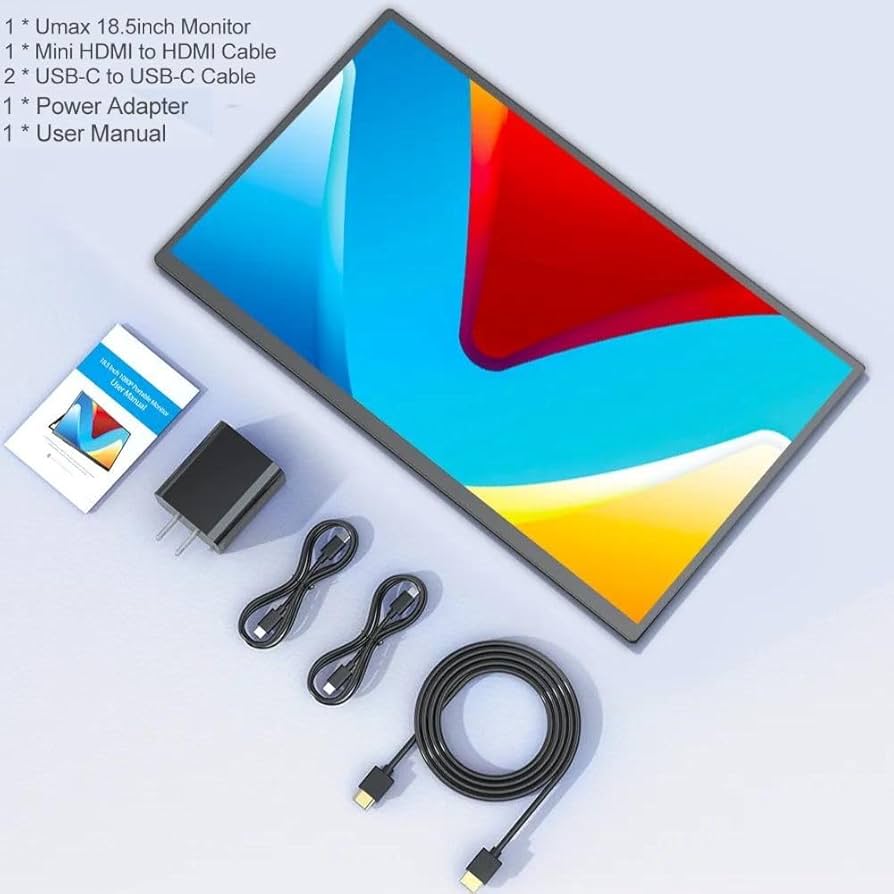 Monitor Portátil 18.5 polegadas 120hz portátil usb-c tela externa