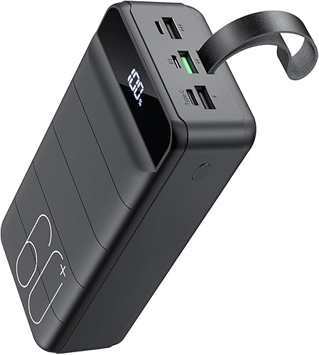 Cargador portátil de 60000 mAh, batería externa de carga rápida de 22.5 W, pantalla LED, cargador de teléfono celular portátil USB C para iPhone