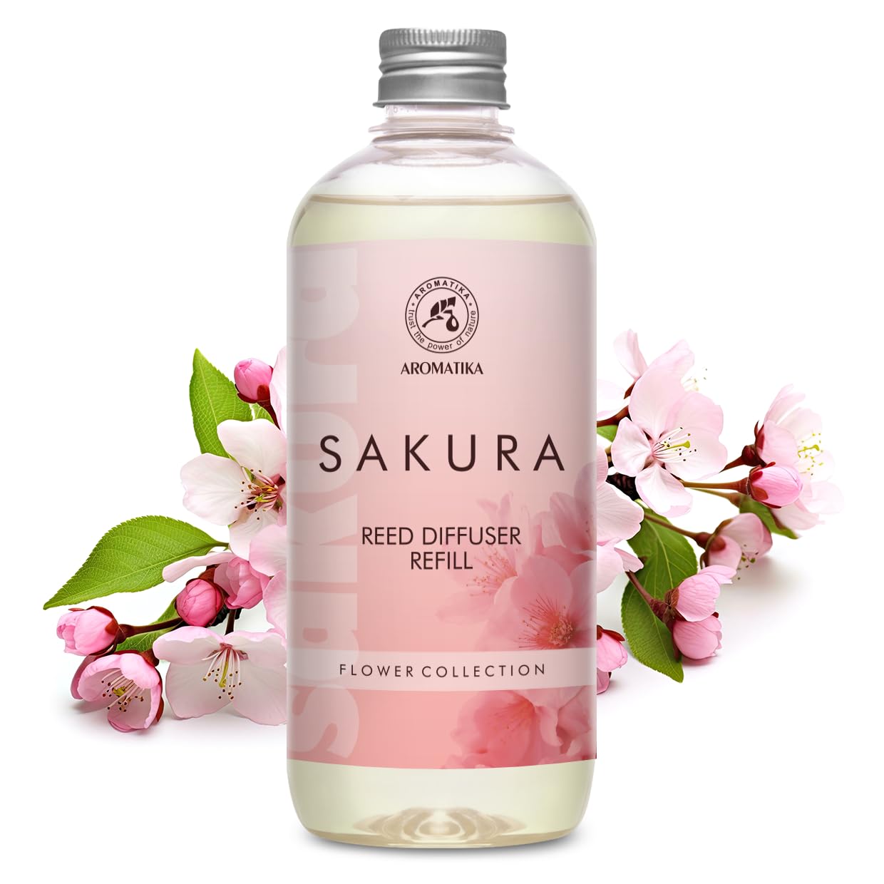 Recambio de Difusor Sakura 500 ml - Recambios de Aroma para Difusores de Carrizo - Fragancia Fresca y Duradera - Fragancias de Ambiente - para Hogar - Aromaterapia