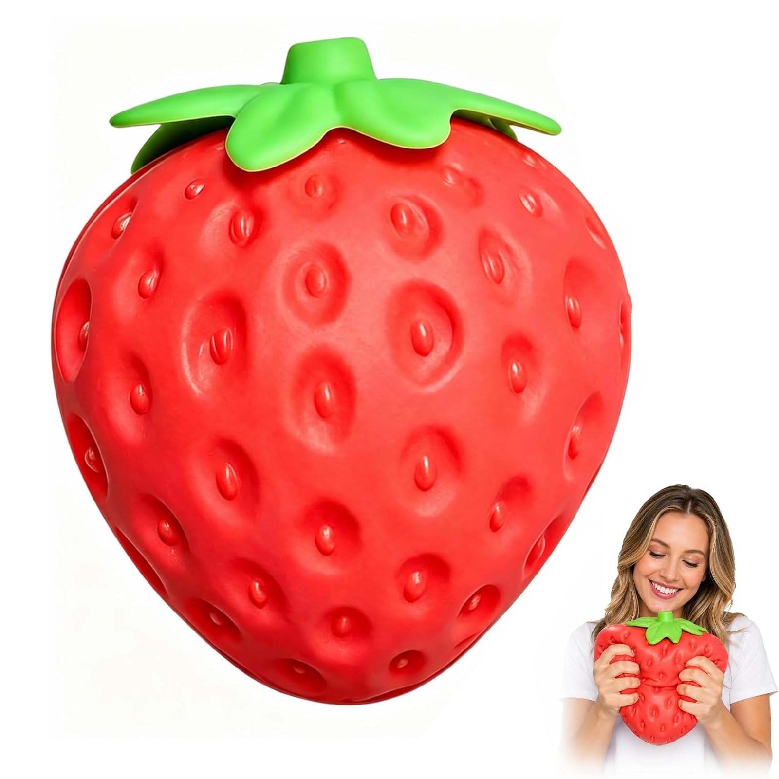 15cm Giant Strawberry Squishy, Jumbo Soft Slow Rising Stress Ball Toy