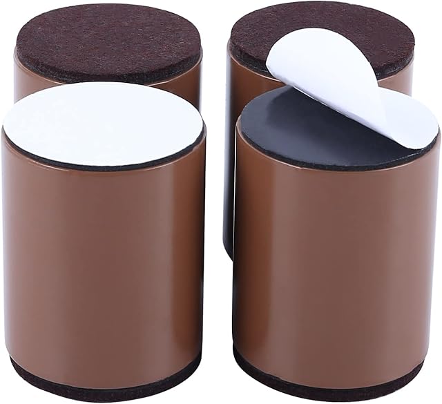 GAGUIUP Bed Furniture Risers 3 Inch Round Brown Sofas Chair Risers 4-Pack, Furniture Table Lifter 3 Inch Carbon Steel, Self-Adhesive Heavy Duty Furniture Raisers Adds 7.5cm, Supports 20,000 lbs
