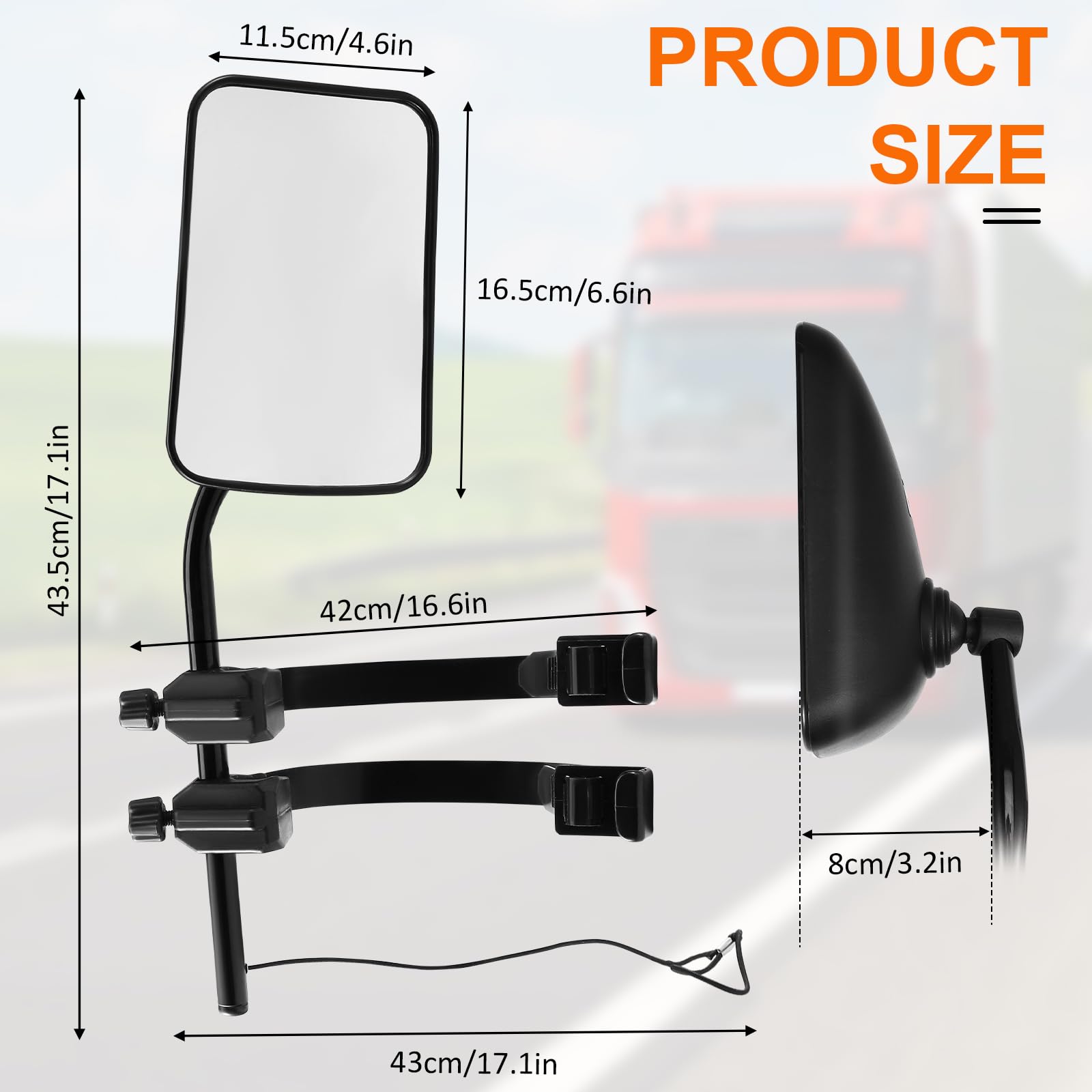 Extensions De Rétroviseurs Pour Remorque/Camping-car - Miroirs Réglables à Pince - Pour SUV, 4x4, Camions