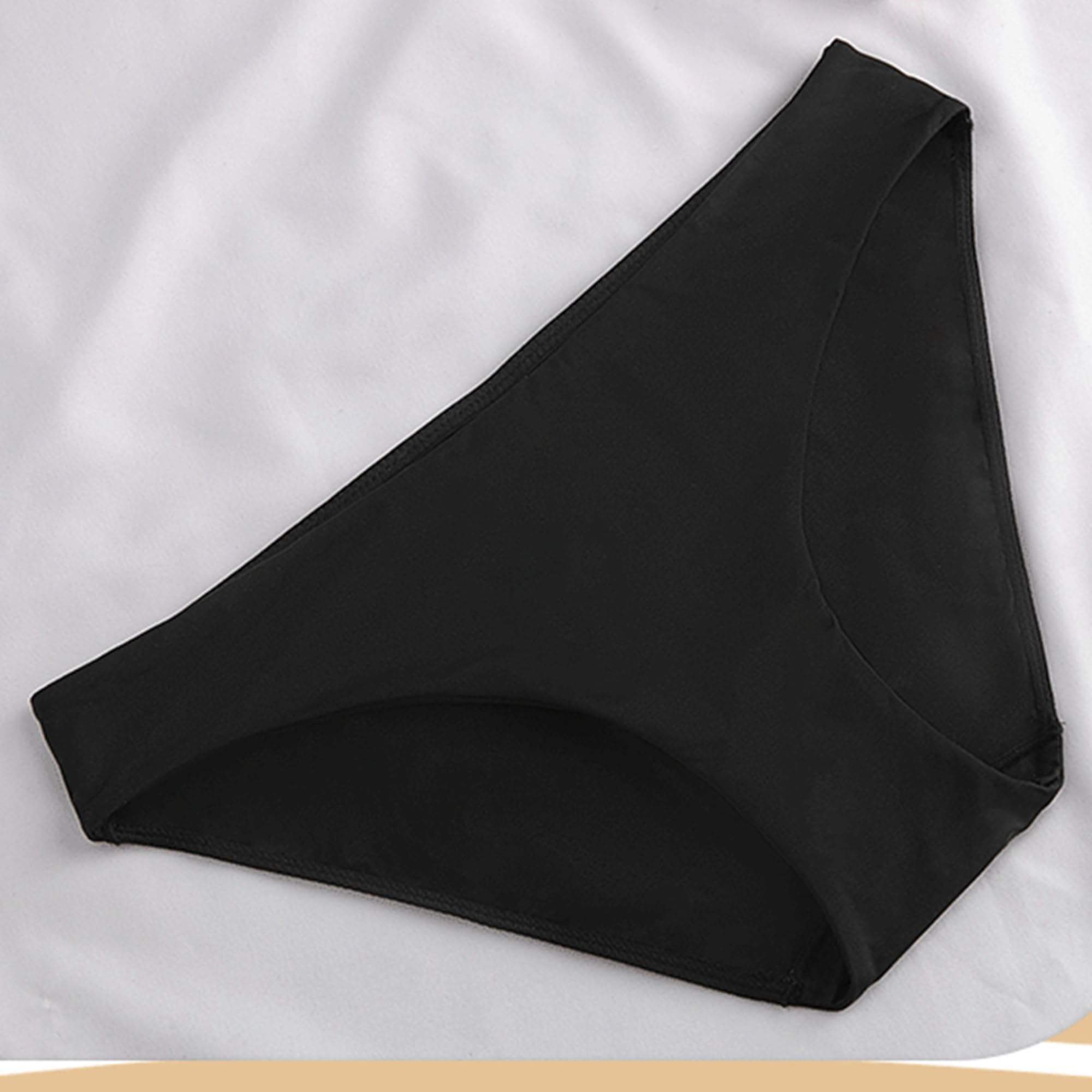 Slip da donna sottili, semplici, multicolore, traspiranti, in vita, tinta unita, in nylon, comodi e morbidi (nero, 5 pezzi, XL)