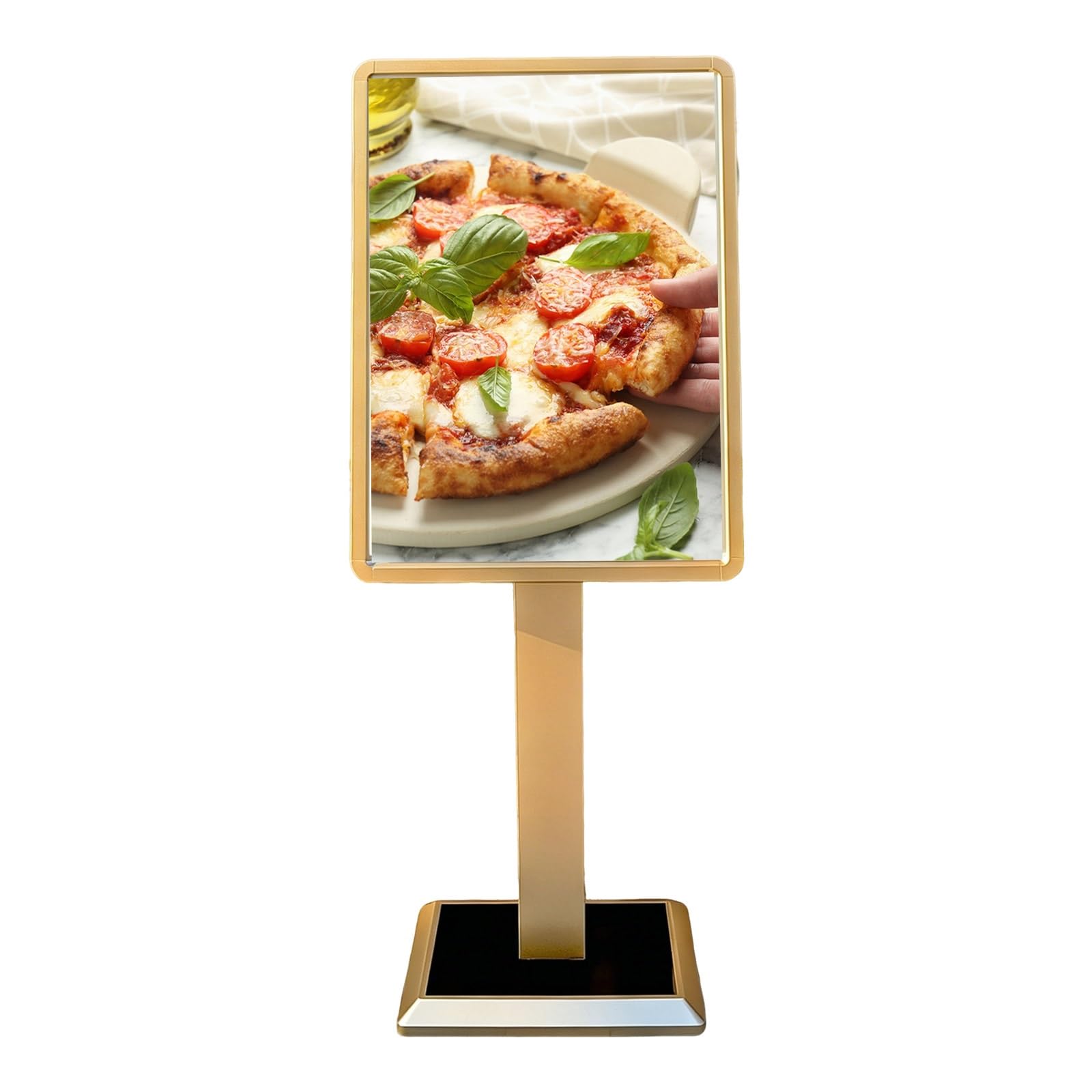 PRECISTECH Floor Standing Sign Holder Stand for Wedding Welcome Board, Retail Store Display, Restaurant Menu Signage and Hotel Reception Advertising Display(Gold,60x80)