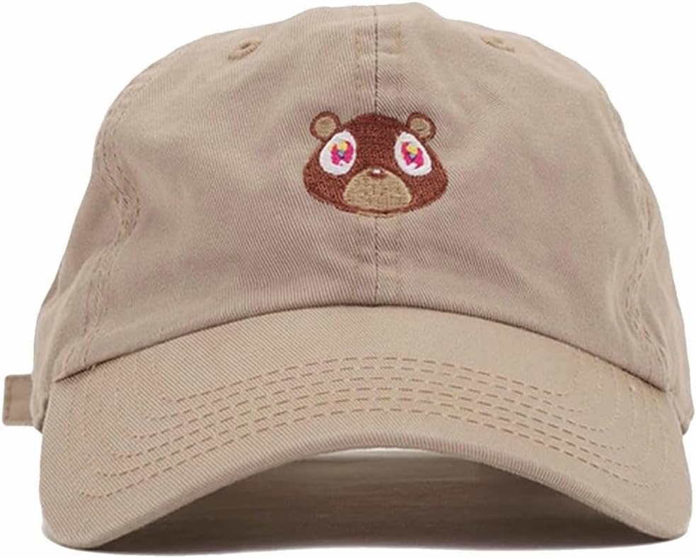 ExceforeCute Bear Embroidery Cotton Hat Hip-Hop Baseball Cap Adjustable for Unisex Hats