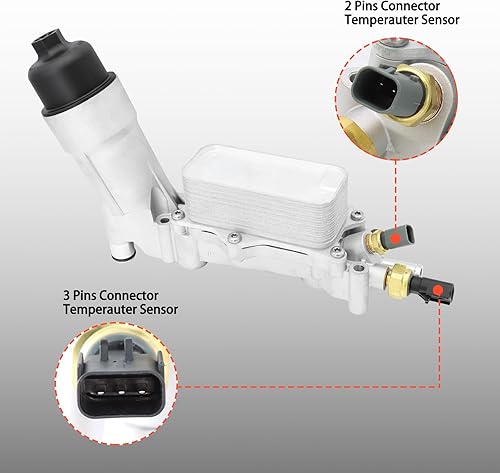 Miniatura 5 de Adaptador de carcasa de filtro de aceite de aluminio para Jeep Cherokee Wrangler JK, Chrysler 300 Pacifica, Dodge Durango Journey Charger Challenger