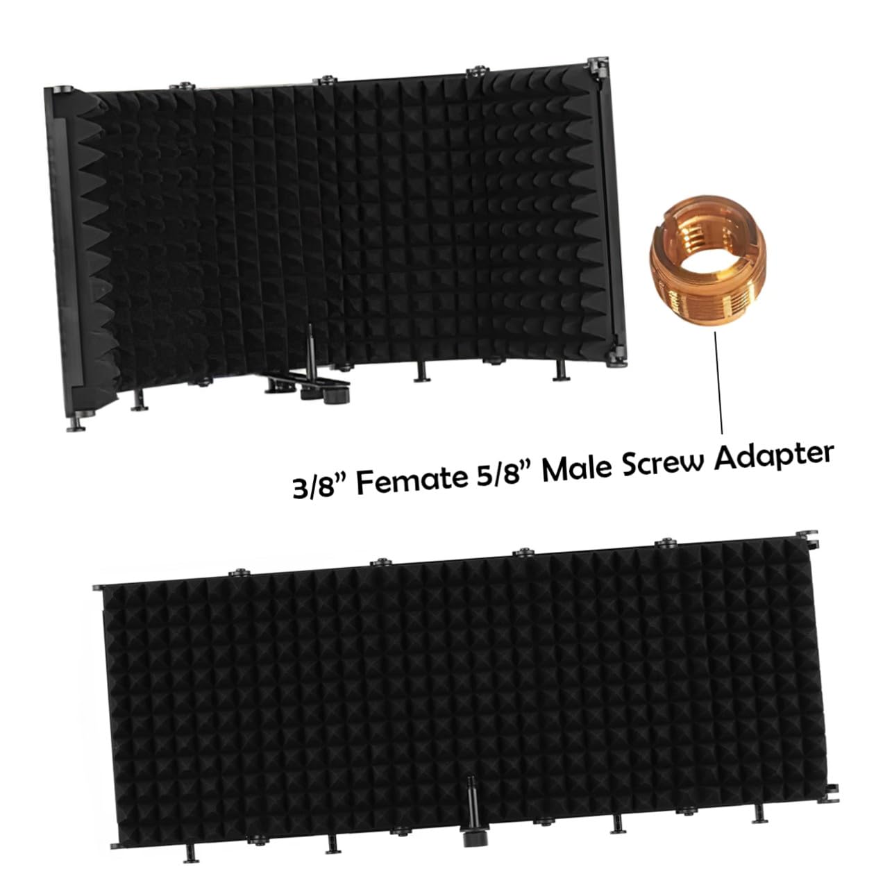 Micrófono Aislamiento Acústico Plegable con Espuma Absorbente Resistente y Fácil de Instalar para Estudio Podcast y Grabación Escritorio o Soporte con Tornillos Ajustables