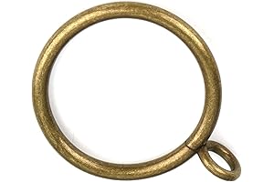 1 1/2-Inch Antique Brass Curtain Pinch Pleat Rings