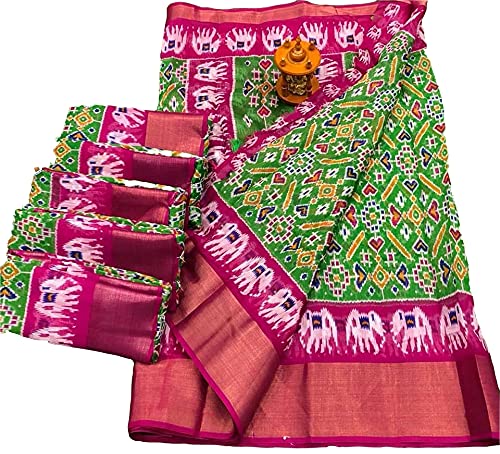Women's Pure Cotton Gadwal Collection Saree With Blouse