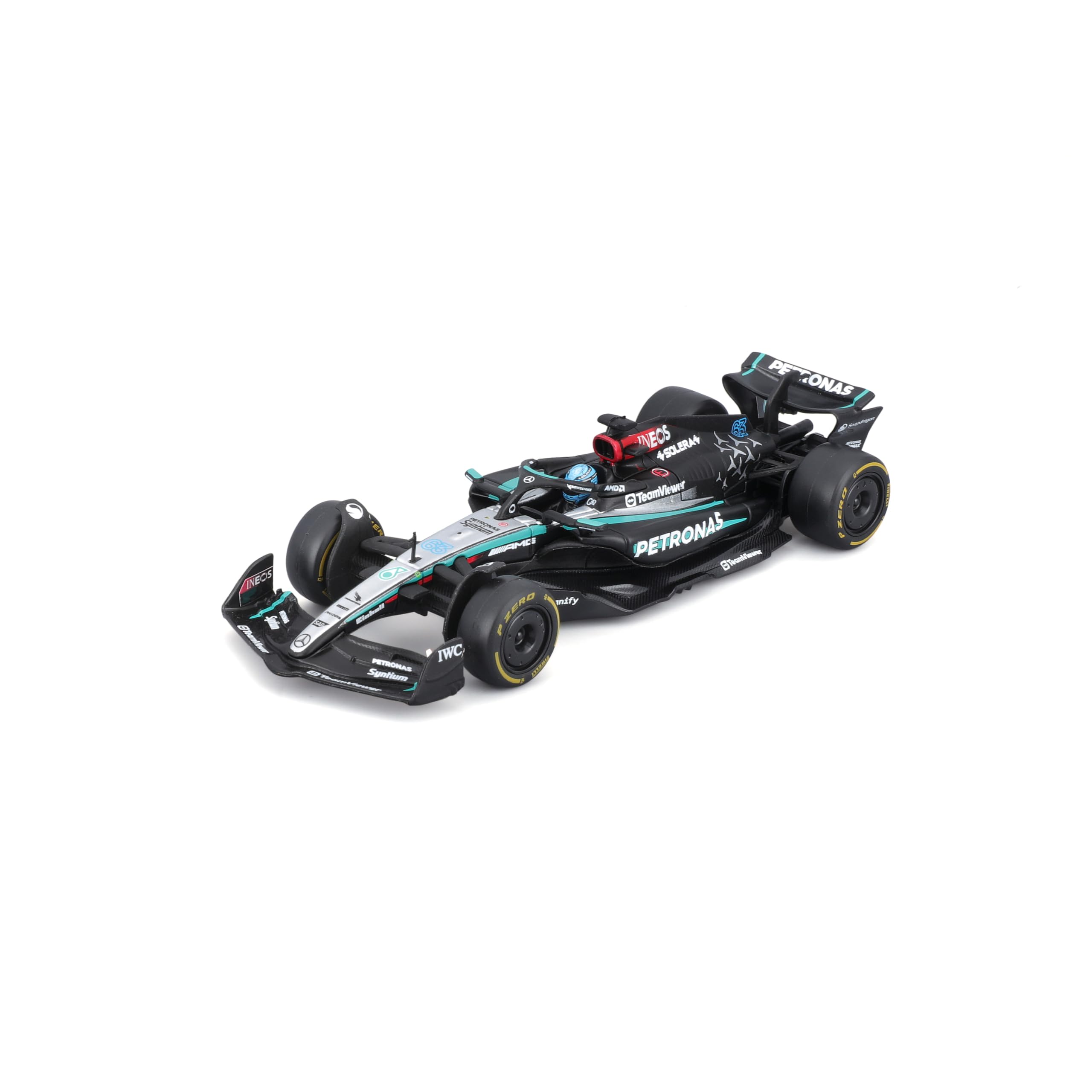 1:43 2024 Race Mercedes W15 with Helmet, Russell #63