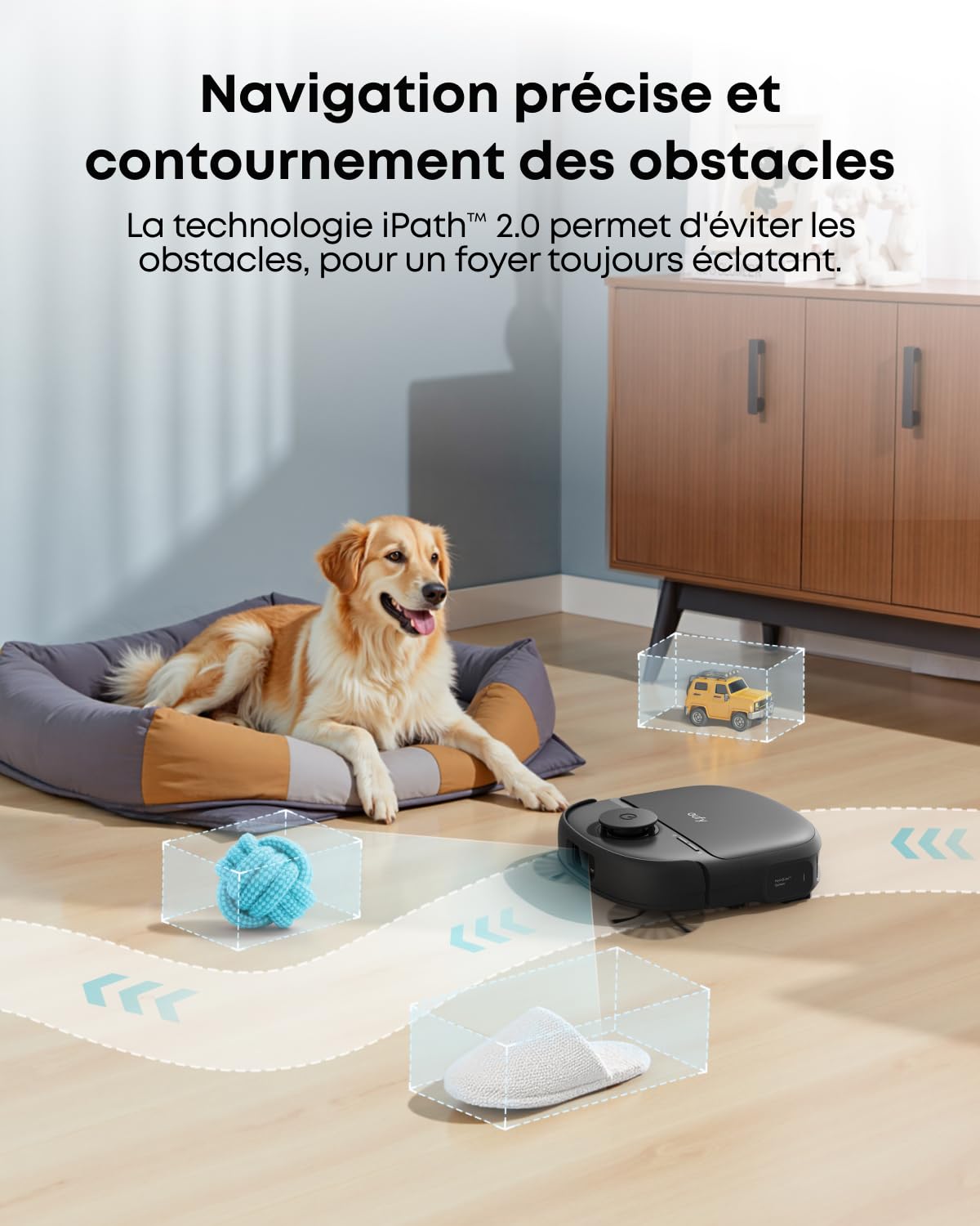 Robot aspirateur Laveur eufy C28 | Rouleau-serpillère HydroJet autonettoyant, 15 000 Pa, combo 5-en-1, conception anti-nœud, évitement des obstacles par IA