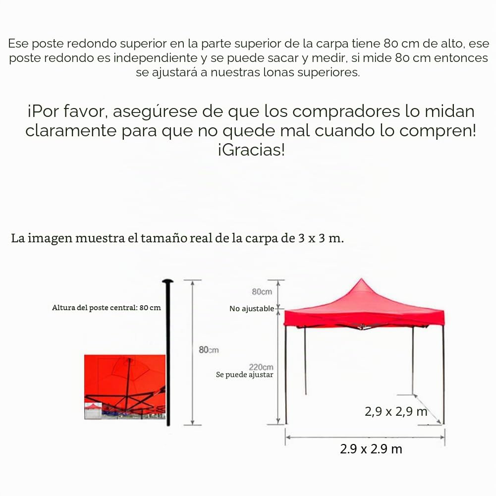 Lona para cenador, 3 x 3 cm, lona de repuesto, lona impermeable 3 x 3 m, color blanco
