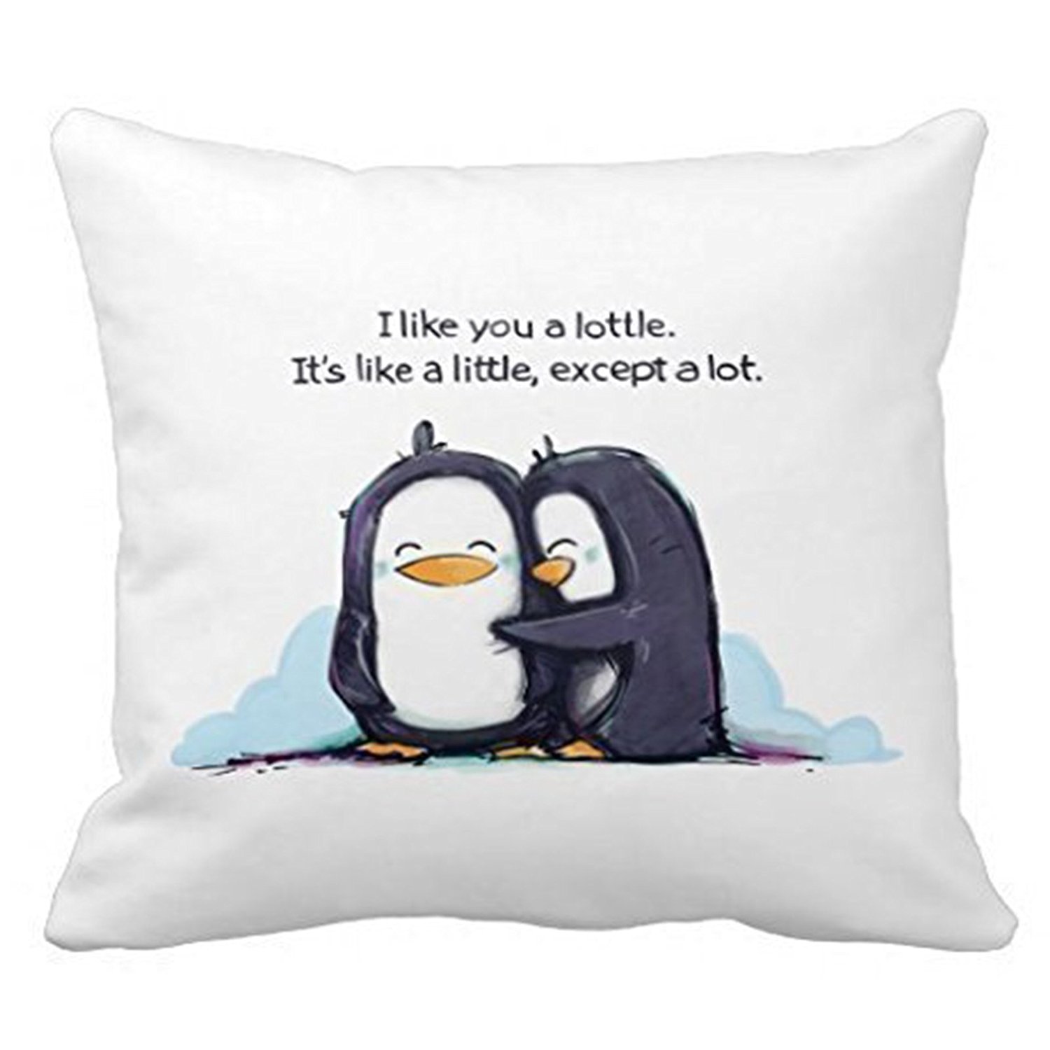 SIXSTARSPillowcases I Like You a Lottle Penguins (20x20inch)