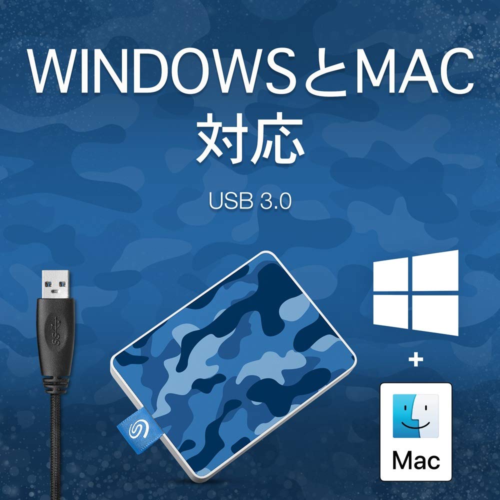 Amazon | 【Amazon.co.jp限定】 Seagate One Touch SSD 500GB 迷彩青