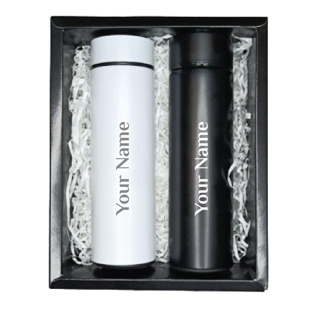 Giftana Personalized Water Bottle Set of 2, Vacuum Insulated Flask