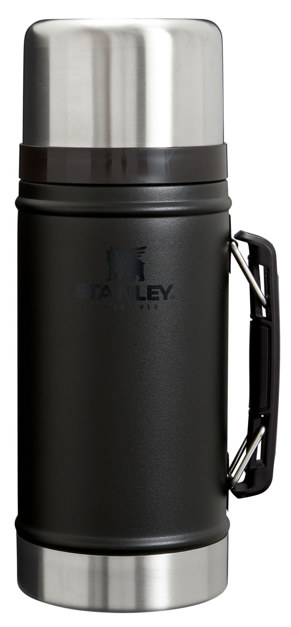 StanleyClassic Food Jar 24 oz | Vacuum Insulated Thermos Food Container | Wide Mouth Screw On Lid | Stainless Steel | BPA-Free | Black 2.0