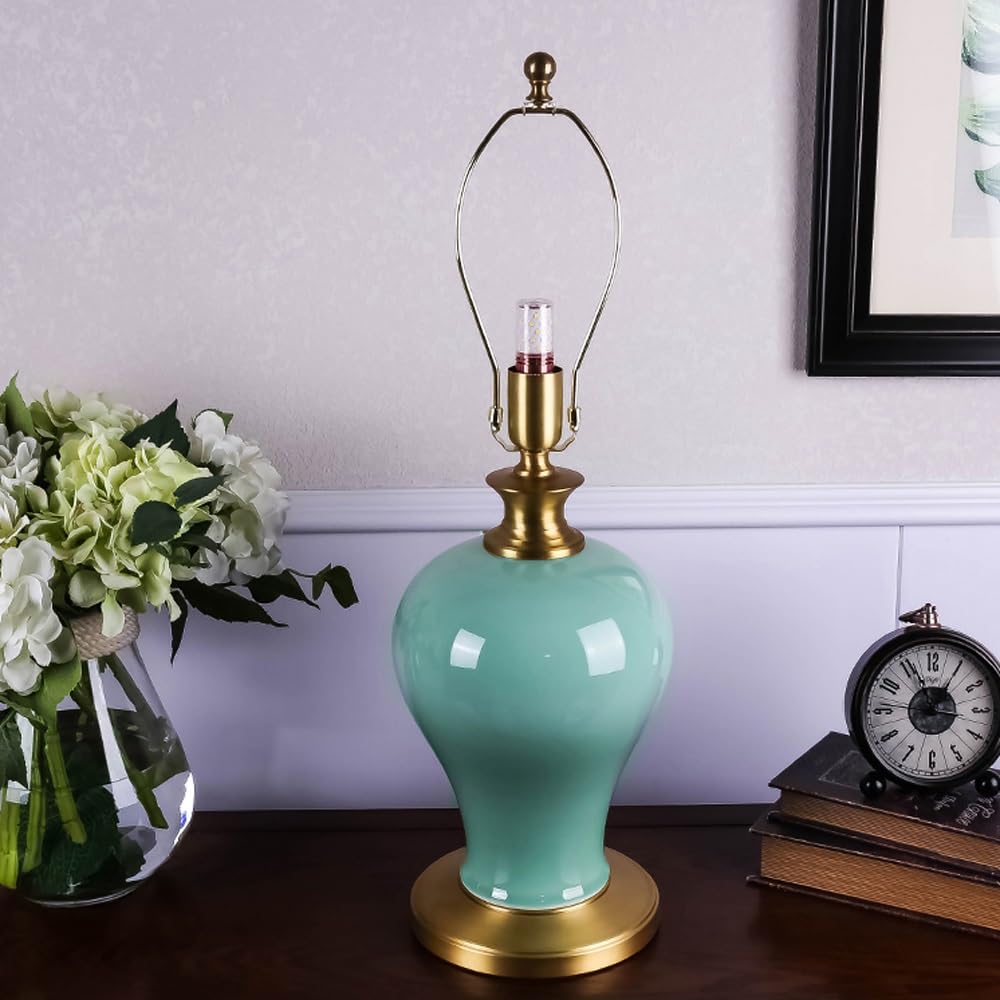 Lampa Stołowa, Lampa Z Białym Abażurem Z Tkaniny, Lampy Stołowe Na Stolik Nocny, Ceramiczne Lampki Nocne, Lampa Stołowa Do Salonu, Duże Lampki Do Sypialni Na Stolik Końcowy – Pilot, Przełącznik Zdaln