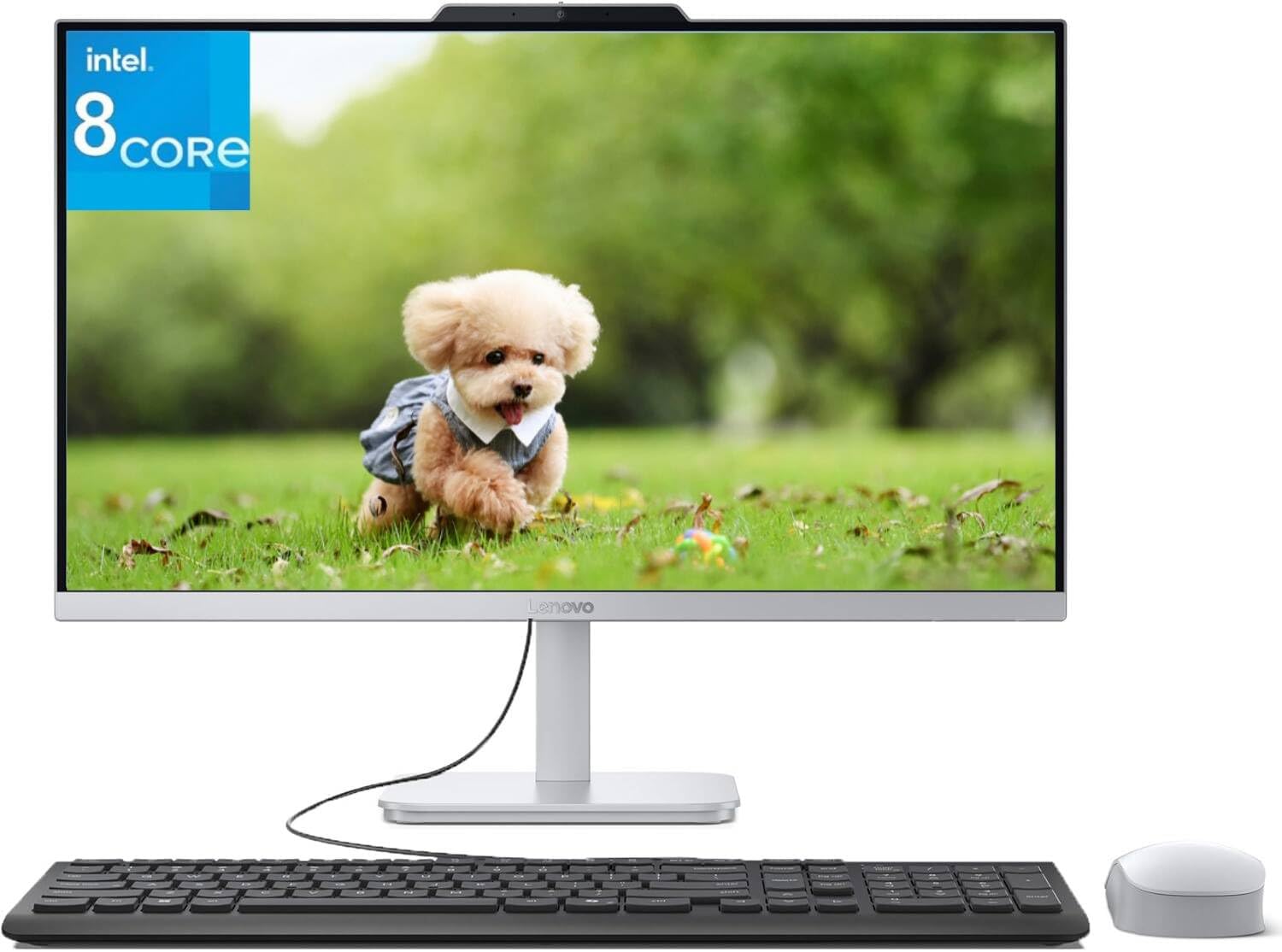 Lenovo 24 All-in-One Desktop Computer for Home Office, Intel 8-Core i3-N305 Processor, 8GB RAM, 512GB PCIe SSD, 23.8" FHD AIO, Lifetime Office 365 for