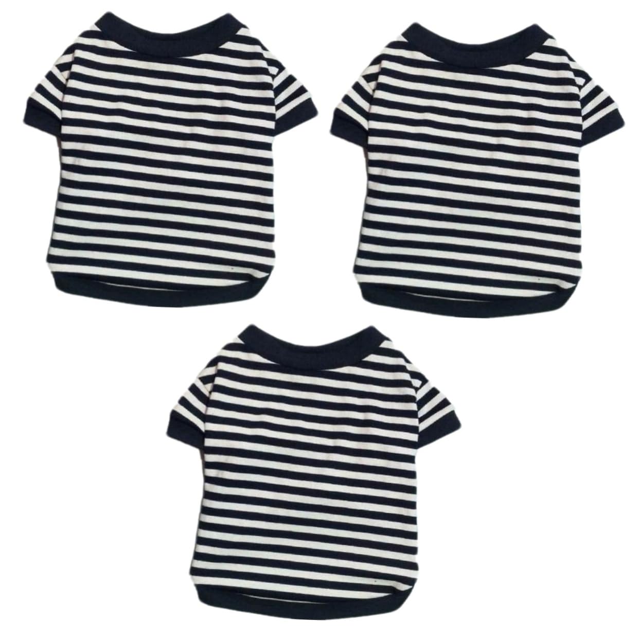 BESPORTBLE 3pezzi Abbigliamento Per Cani Gilet Strisce Comfortevole Per Blu Taglia Costume Estivo Per Cani Per Passeggiate e Occasioni Speciali