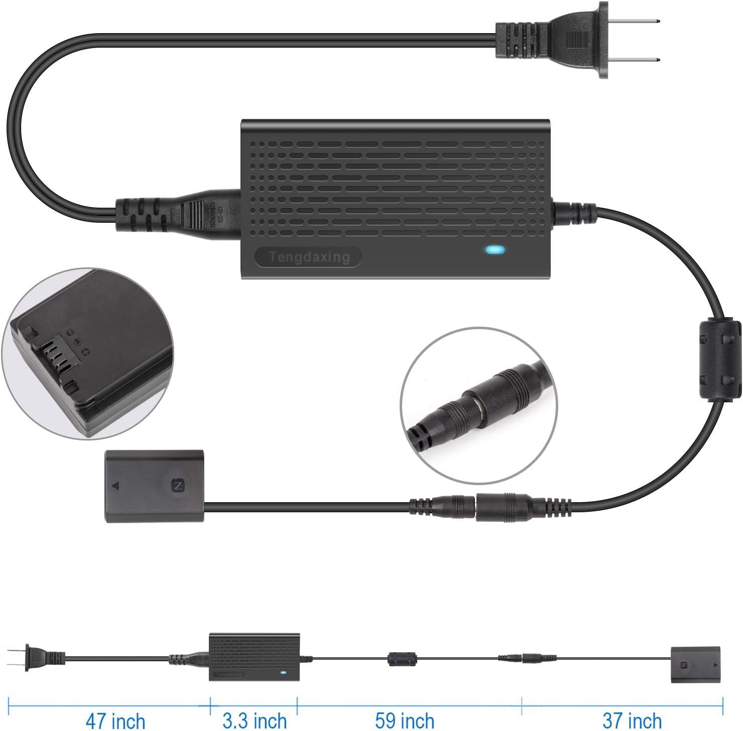 Amazon.com : Tengdaxing NP-FZ100 Continuous Power Adapter Dummy