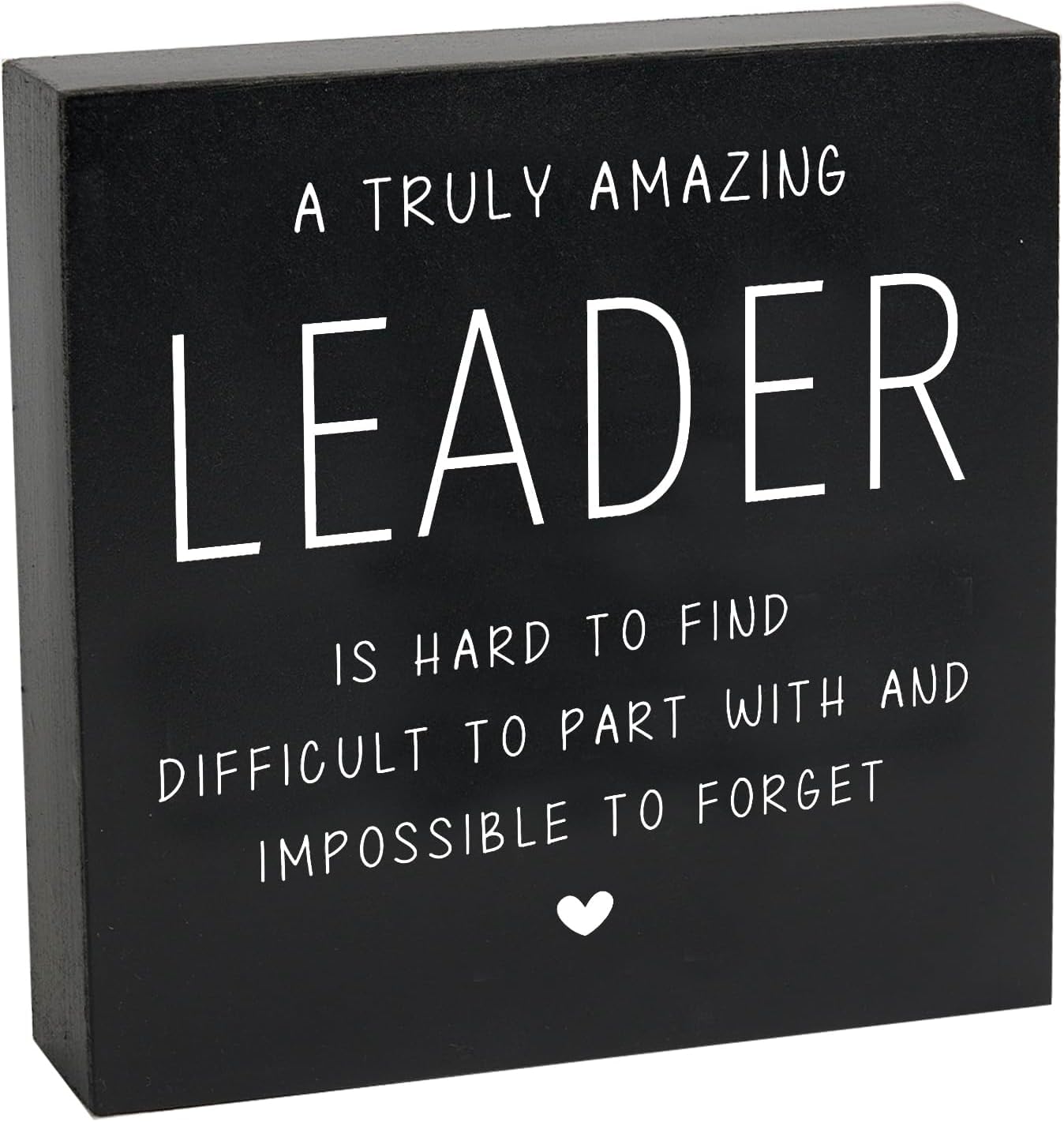 Inspirational Wooden Box Sign 7x7 Inch Leader Quote Desk Decor