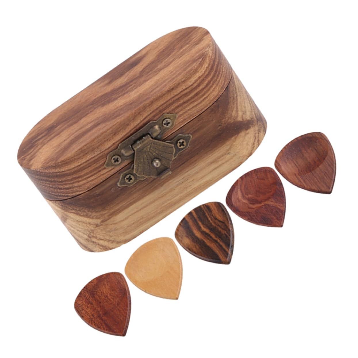 ifundom Púas De Guitarra Pack De Púas Madera para Guitarra Acústica y Eléctrica Caja De Almacenamiento Incluida