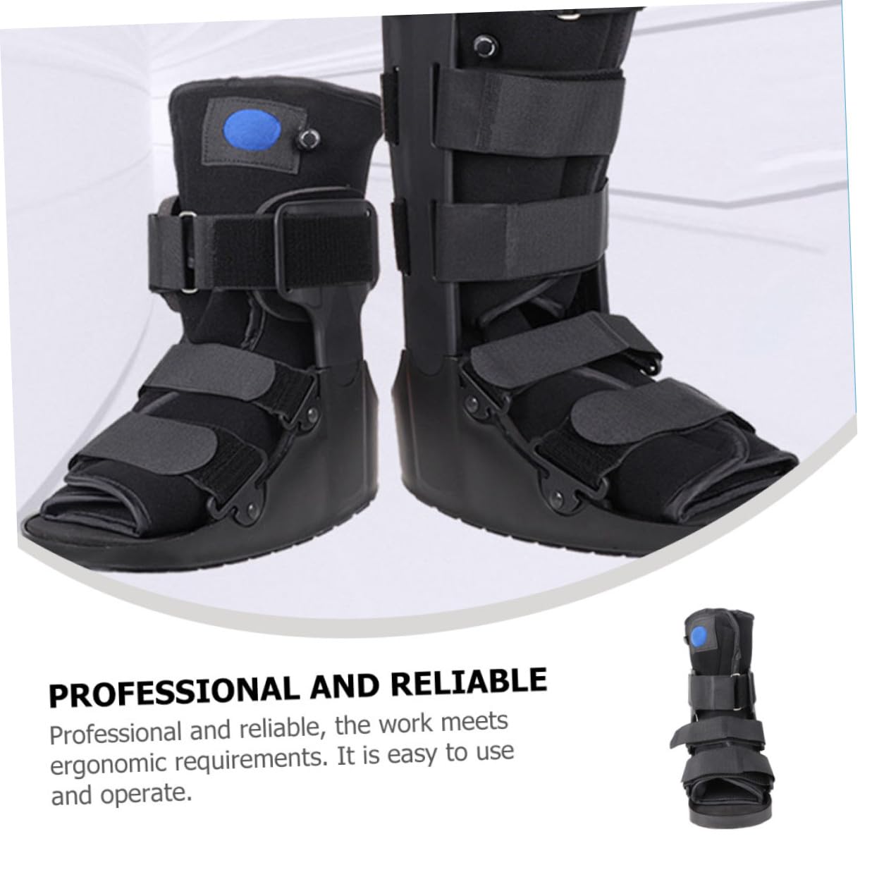 Walking Boot Ankle Fixed Shoe with Inflatable Cushion Low Cut Foot Brace for Post- Rehabilitation and Sprained Ankle Support for Adults