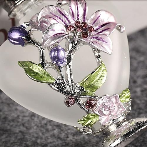 Miniatura 7 de Vctitil Botella de perfume Elegante botella recargable en forma de corazón portátil para decoración de boda, regalos de cristal de metal envejecido,