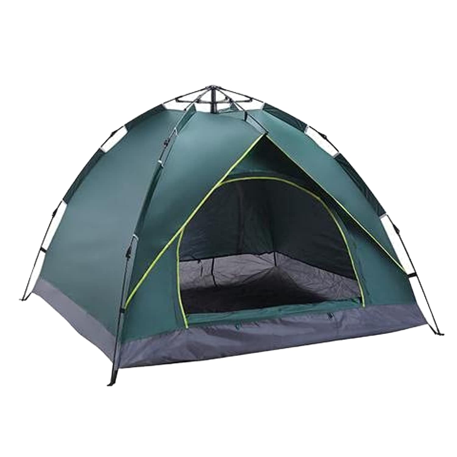 NONBRANDED Portable Outdoor Camping Tent | 4-6 Person | Double Layer | Instant Automatic Pop Up | Waterproof & Windproof | Green Dome Tent for Camping & Hiking