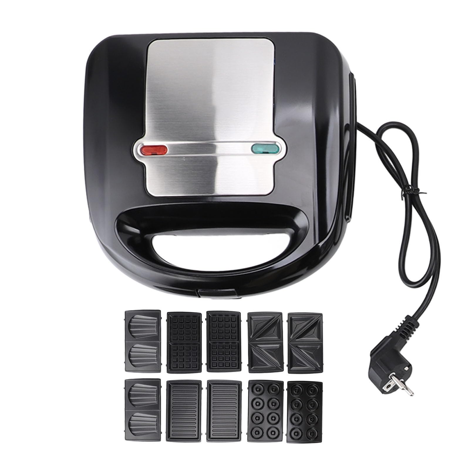 Cryfokt Macchina per Colazione 6 in 1, Piastra per con Piastre Rimovibili