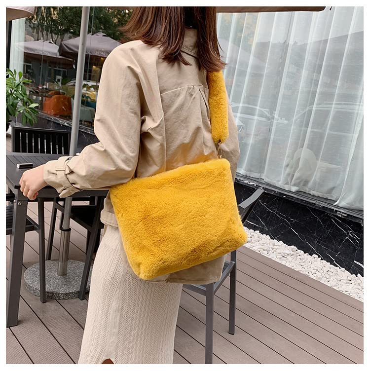 Plush Underarm Bag Ladies Faux Fur Fluffy Crossbody Shoulder Bag Women Soft Furry Tote Handbag for Autumn and Winter4
