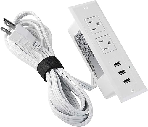 Regleta de alimentación empotrada para muebles, toma de escritorio empotrada con USB máximo de 3.1 A, en escritorio de conferencias, toma de