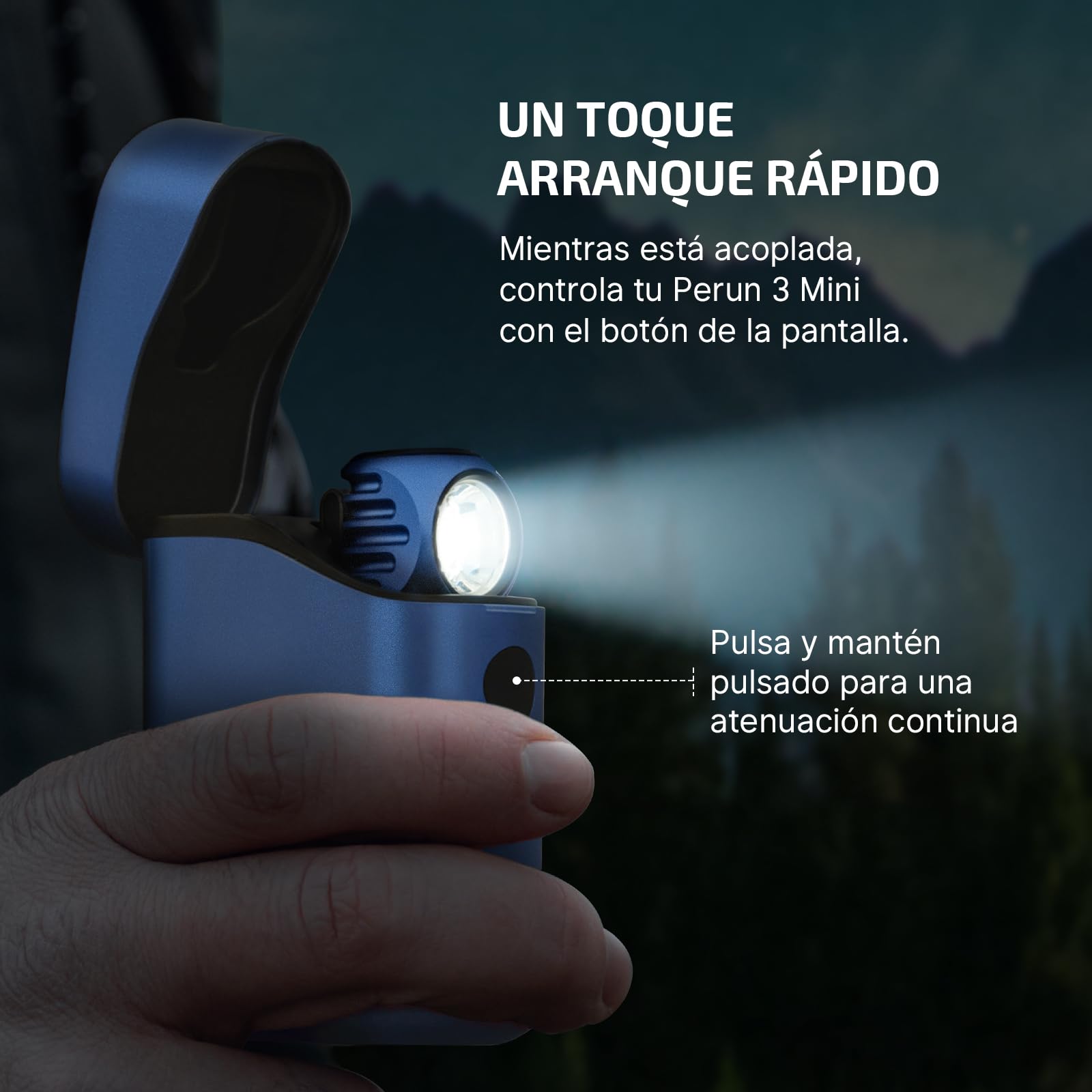 OLIGHT Perun 3 Mini Kit Linterna Frontal LED Recargable de Ángulo Recto Combinando Blanco y Rojo Práctica y Funcional 1250 Lumens 155 Metros 60 Días Máx Para la Pesca al Aire Libre (Azul Oscuro)