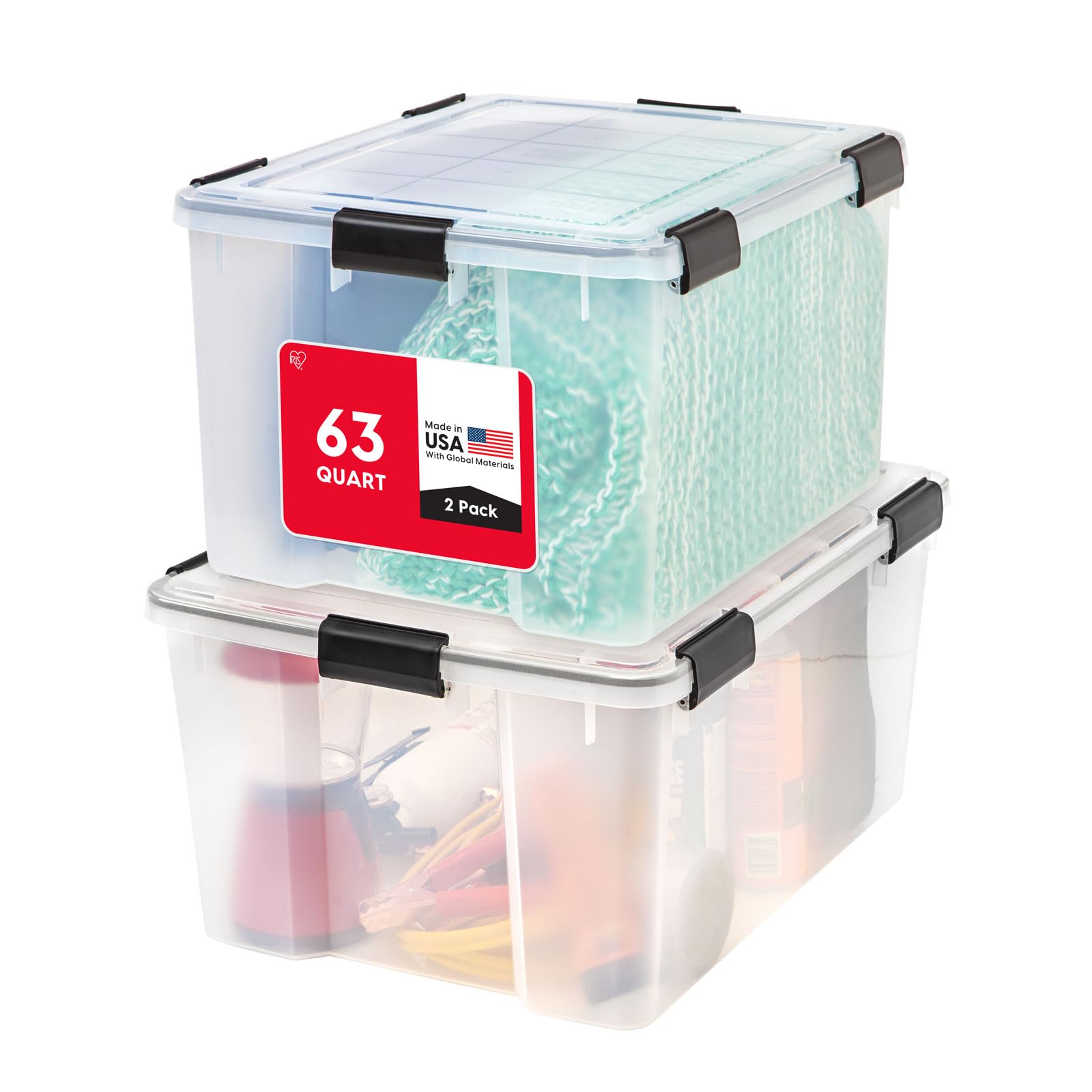 Amazon.com - IRIS USA WeatherPro Storage Bins with Lids, 63 Qt