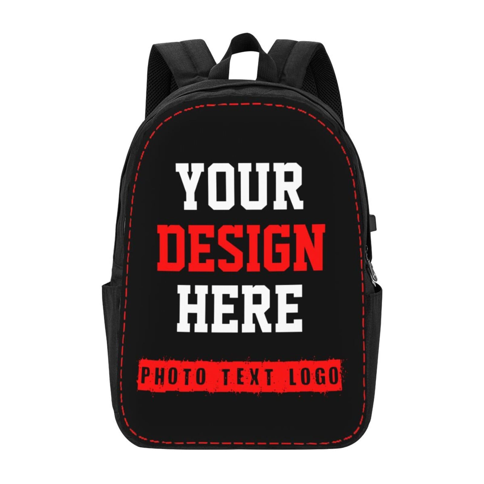 Custom Backpack, Personalized Laptop Backpack for Men Women, Customized Photo Text Backpacks for Work Travel Camping 17in Style4