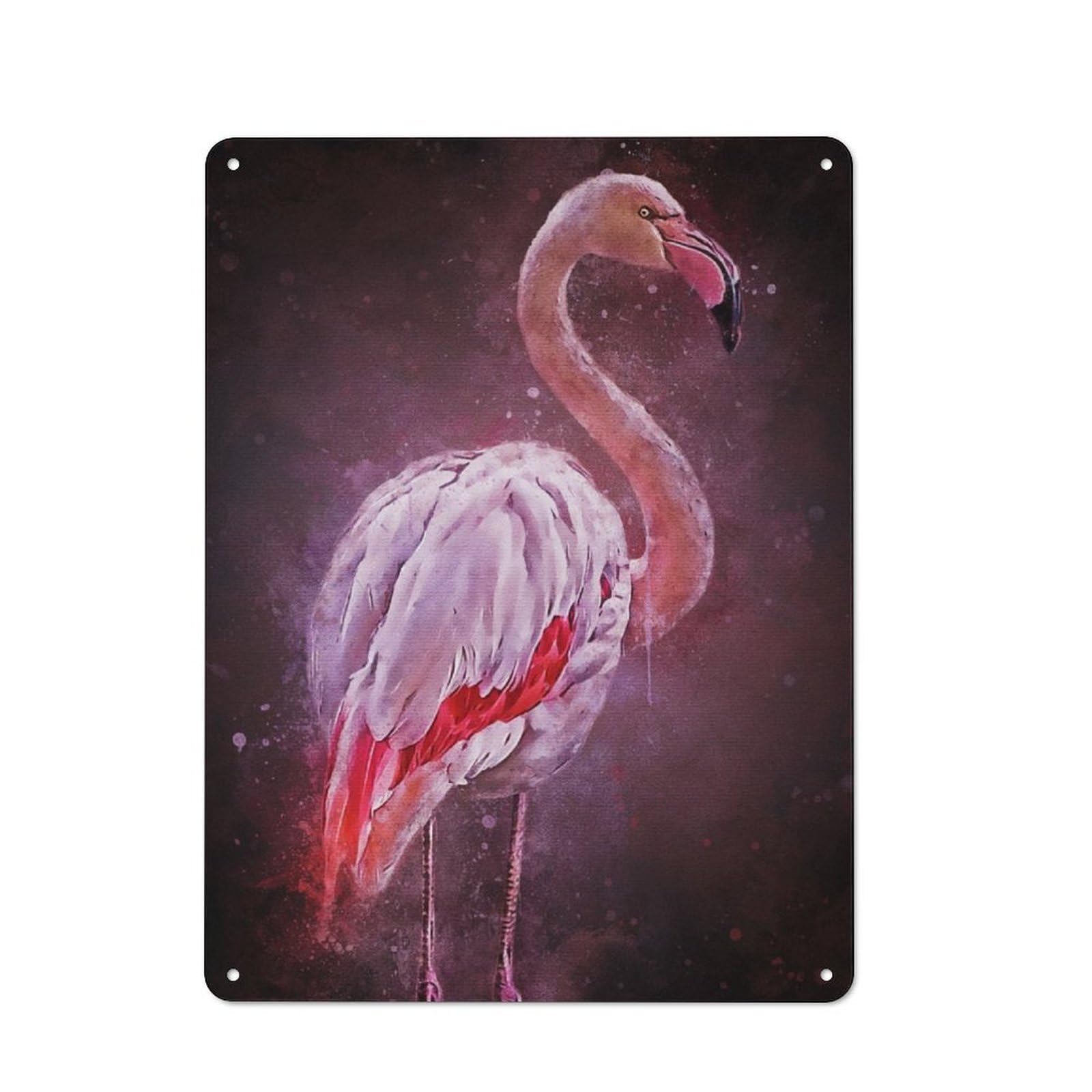 Junmoney Splatter Flamingos Metal Sign 40X30cm With For Home Bar Wall, Rustic Decor, For Collectors Decorating Home Bars And Entertaining Spaces