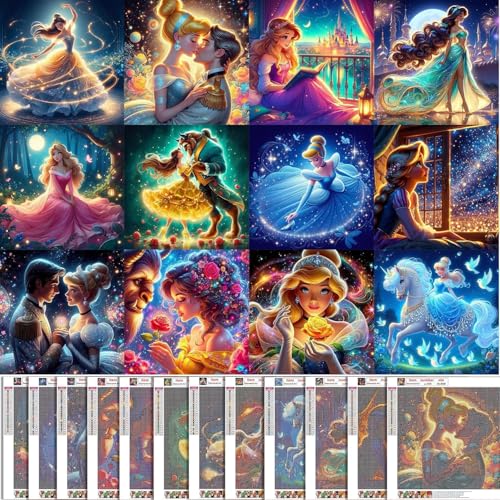 KEYRANKE 12 Pack Disney Diamond Art Kits Adults Kids