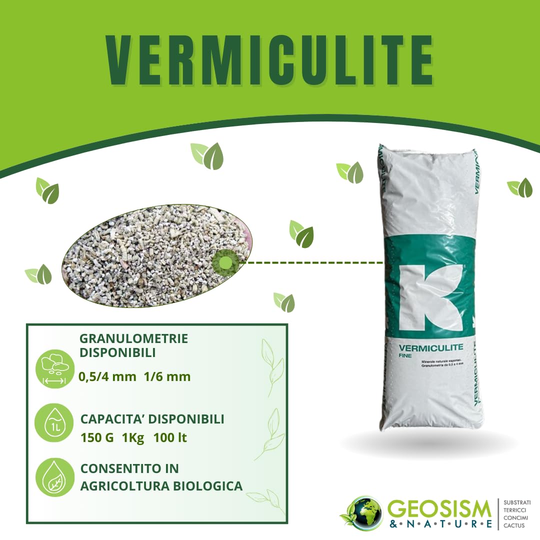 Vermiculite, agrivermiculite 1/6 mm (9 kg - 100 lt)