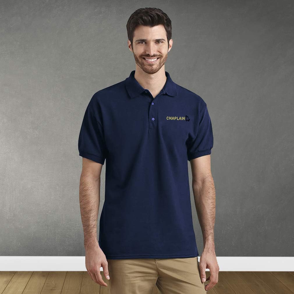 Speedy Pros Chaplain Pray Embroidey Adult Button-End Unisex Cotton Polo Shirt Golf Shirt